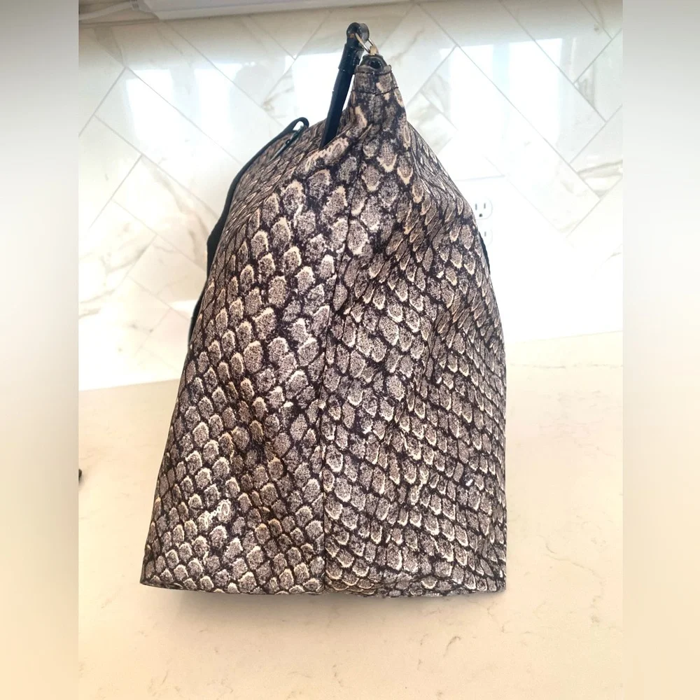 Coach Snake Print Weekender Packable Tote and Large Pouch Set in Gunmetal - Picture 9 of 15